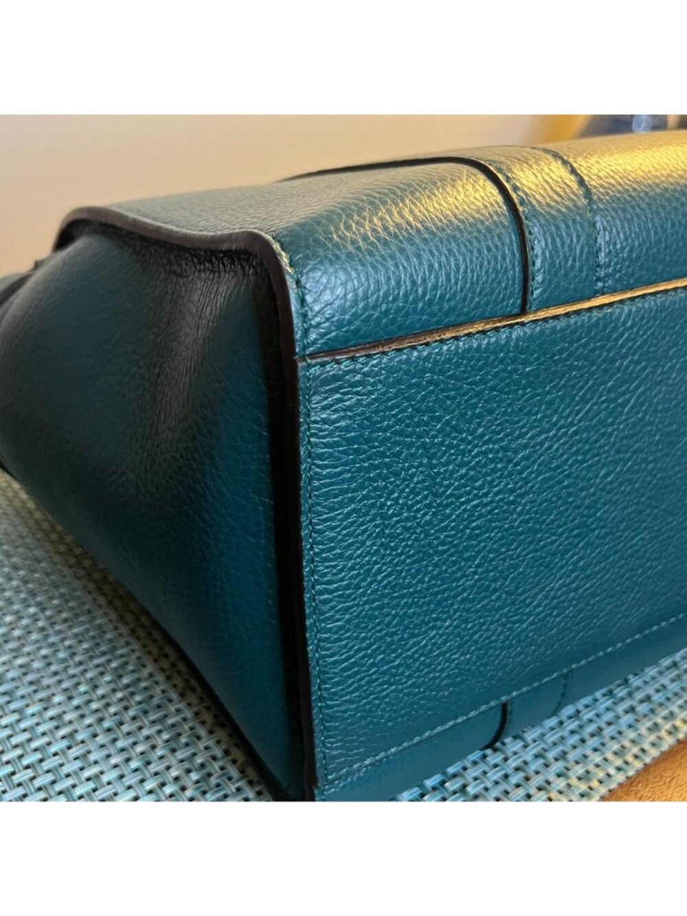 NWOT Mulberry Green Classic Grain Leather Small Zipped Bayswater Tote Bag - Picture 8 of 15
